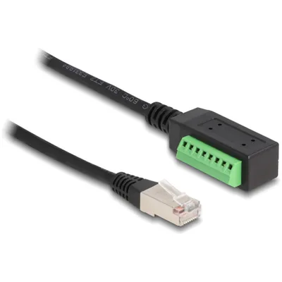 Produktbild von DeLOCK RJ45 Kabel Cat.5e Stecker zu Terminalblock Adapter 21,5 cm, RJ-45, Terminal, Schwarz, Grün, China, Männlich, Weiblich