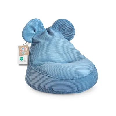 Image de Pouf pour enfants "SWEET" avec oreilles - Confortable, Pouf Montessori pour chambre d'enfant (Bleu,68/59/55 avec oreilles)