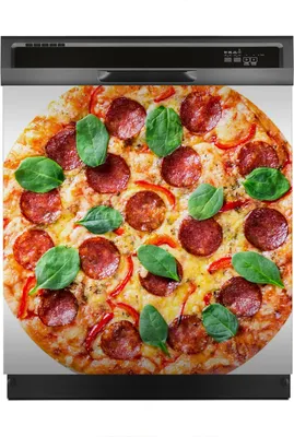 Produktbild von Aufkleber sticker 60x60 cm Dekorative folie Spülmaschine - Peperoni Pizza