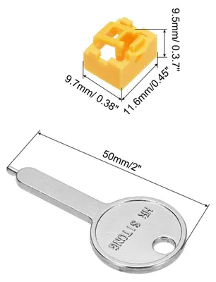 Produktbild von 12 Stš¹ck Port Blocker Verriegelung RJ45 Port/Staub PC Blocker mit codiertem Schlš¹ssel, Gelb