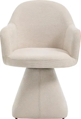 Produktbild von Drehstuhl mit Armlehnen aus Stoff - Beige - VALYRA