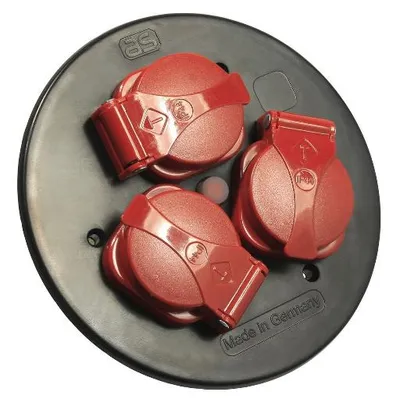 Immagine prodotto di Presa di corrente a 3 vie rossa, IP44 10565