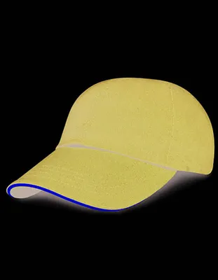 Produktbild von Result Headwear RC024XP | Herren Heavy Brushed Baumwolle Cap / Messingschnalle - Farbe: Navy/Yellow - Größe: One Size