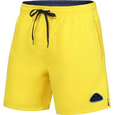 Image de Ladeheid Hommes Short de bain Beachshorts Pantalon de natation LAZA1002 (Jaune Bleu marine, S)