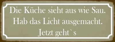 Produktbild von vianmo Holzschild 10x27 cm die Küche sieht aus wie Sau Kochen