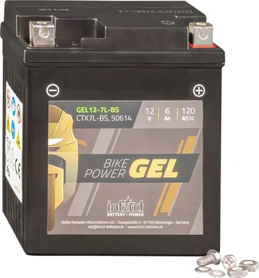 Immagine prodotto di intAct Bike-Power batteria per moto GEL CTX7L-BS 12V 6Ah 50614 Gel12-7L-BS