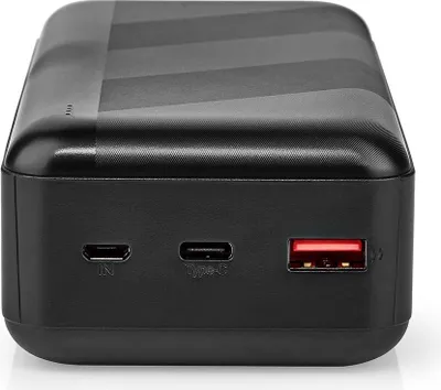 Produktbild von Nedis powerbank - 32000 mAh - 65 W - 2.4 / 3.0 / 3.25 A - Geräteausgangsanschluss: 1x USB-A / 1x USB-C - Geräteeingangsanschluss: Micro USB / 1x USB-C - Lithium-Polymer