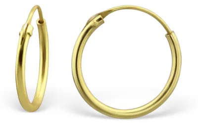 Produktbild von Goldene Creolen aus 925er Silber (1,2 mm x 14 mm)