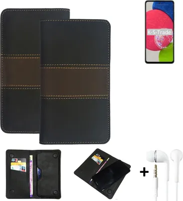 Produktbild von K-S-Trade Handyhülle + Kopfhörer kompatibel mit Samsung Galaxy A52s 5G Schutzhülle Walletcase Bookstyle Tasche Schutz Case Hülle Wallet Cover