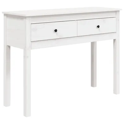 Zdjęcie produktu dla vidaXL Stolik konsola biały 100x35x75 cm lite drewno sosnowe