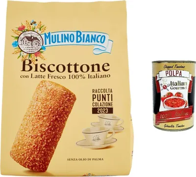 Produktbild von 6x Mulino Bianco BisBaumwollee Kekse mit 100% italienischer Frischmilch – 700 g + Italian gourmet polpa 400g