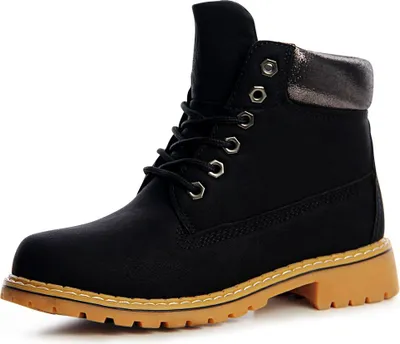 Produktbild von topschuhe24 1210 Damen Worker Boots Stiefeletten Schnürer Metallic Blogger Style, Farbe:Schwarz, Größe:36 EU