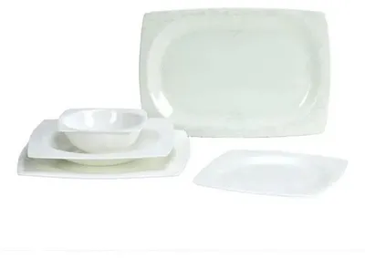 Image de Bricard Cannes service de table 25 pièces en porcelaine blanche