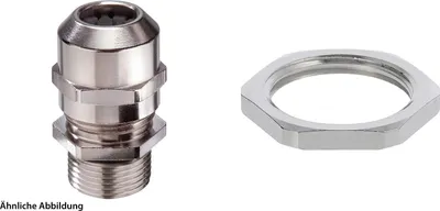 Immagine prodotto di Raccordo WISKA con controdado M20x1,5 lungo incl. O-ring Ottone (CuZn) nichelato Lunghezza filettatura 12,0 mm - 1 pezzo
