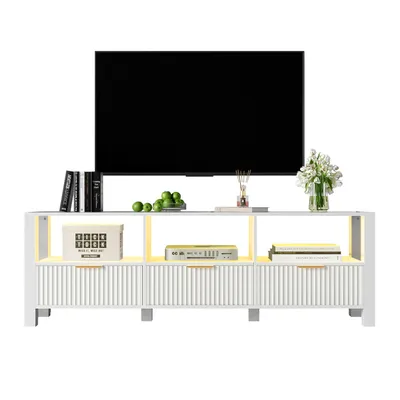 Produktbild von 152,5 cm weißer moderner TV-Schrank, schlichtes und elegantes Design