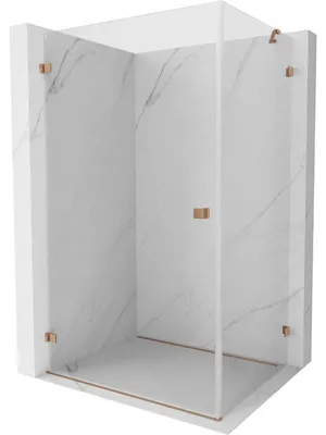 Obrázek produktu pro Mexen Lunar-B sprchový kout otočný levý 100 x 80 cm, transparentní, kartáčovaná měď - 832-100-080-65-00-L