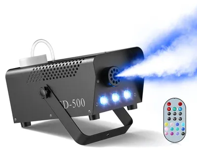 Obrázok produktu pre Generátor dymu - 500 W, RGB LED efekt - Bezdrôtové ovládanie - DMX - EÚ zástrčka - Vhodné pre DJov a podujatia