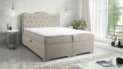Produktbild von Boxspringbett Schlafzimmerbett SULTAN New in Stoff Velvet X Beige 220x200cm