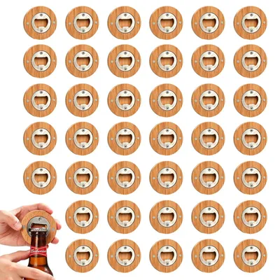 Productafbeelding van Solidchoice - Set van 40 Houten Flesopeners met Magneten