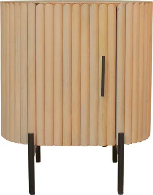 Produktbild von SIT Möbel Nachtkommode | 1 Tür | Mangoholz natur | Gestell Altmetall schwarz | B 50 x T 40 x H 60 cm | 09359-01 | Serie STRIPE