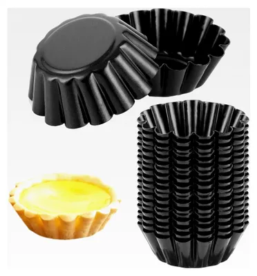 Produktbild von 20 Stück Mini Tartelette Förmchen, Muffin Backform aus Kohlenstoffstahl, Mini Törtchenformen Ø 6,5 cm