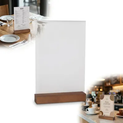 Obrázek produktu pro Reklamní cedule z PLEXIGLASU A4 33 x 21 cm STAND PRESENTATOR BROWN