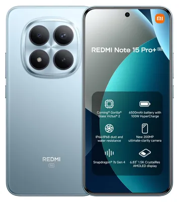 Produktbild von Xiaomi Redmi Note 15 Pro+ 5G Smartphone 12GB /512 GB 6,83" 6500mAh Blau