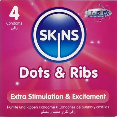 Immagine prodotto di Skins - Dots & Ribs Premium Condoms Confezione Da 4