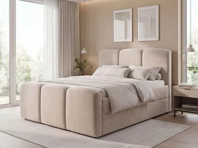 Produktbild von GrainGold Boxspringbett Campi 120x200 - Bett mit Matratze und Topper - Boxspringbett mit Bettkasten und Matratze - Boxspringbett Beige (Komodo 11)
