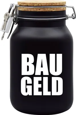 Produktbild von Spardose Geld Geschenk Ideen Bau Geld Schwarz Größe XL 2 Liter