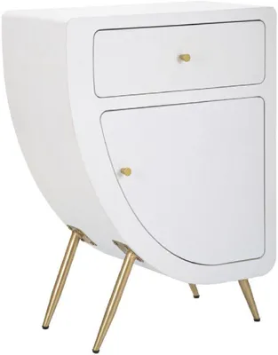 Image de Table de nuit Venus 32 x 60 x 79 cm MDF métal blanc or
