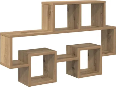Obrázok produktu pre vidaXL Nástenná polica s policou Artisan dub 82 x 15 x 51 cm Materiál na báze dreva