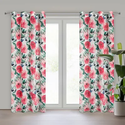 Obrázok produktu pre Záclona ALESIA bielo-ružová 140x250 cm záves s očkami