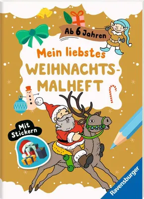 Image de Ravensburger Buch Activity Mein liebstes Weihnachtsmalheft mit Stickern ab 6 48899