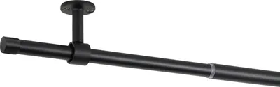 Produktbild von Komplettgarnitur Kugel Gardinenstange ausziehbar Farbe: Schwarz, Größe: 210-400 cm