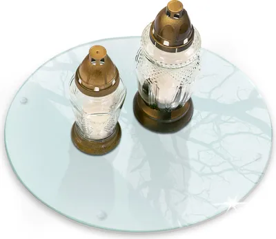 Produktbild von Grabkerzen Kerzen Unterlage Transparente Glas Minimalistisch Gummifüße - 30 cm