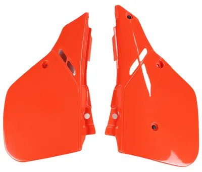 Image de Carénage latéral UFO PLAST, en deux parties, pour Honda CR R 125 - 500 cm³, années 1987 - 1988, couleur : orange OEM