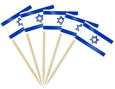 Produktbild von Zahnstocherflaggen Israel 100 Stück Papier Holz 3,5x2,5 cm