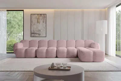 Produktbild von ALTDECOR Ecksofa - Miko-L3 - 390x205x75 - Rosa Corner Sofa Eckcouch Couch L-Form, rechts angeordnet