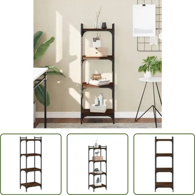 Produktbild von The Living Store Bücherregal 4 Böden Braun Eiche-Optik 40x30x120cm Holzwerkstoff