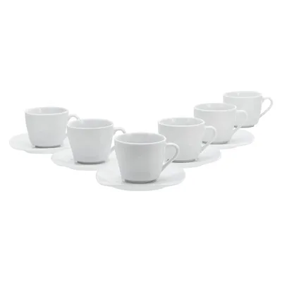 Obrázok produktu pre CreaTable, 11518, Hranaté biele, šálky na kávu 12 ks, porcelán