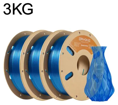 Image de Filament PETG pour imprimantes 3D - 1,75 mm - Bobine de 3 kg - Tolérance dimensionnelle ±0,03 mm - Température d'impression : 230–250 °C - Couleur : Bleu transparent