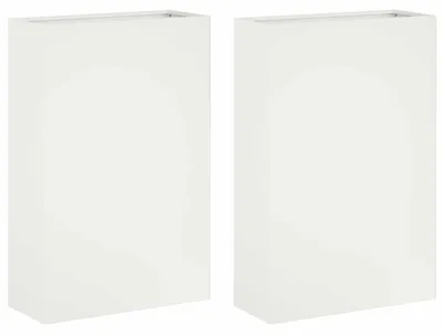 Image de Deux jardinières. Blanc. 40 x 20 x 75 cm. Acier galvanisé