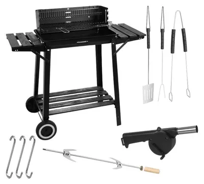 Immagine prodotto di Barbecue da giardino con girarrosto 93x41x86 cm Kaminer