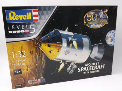 Produktbild von Revell 03703, Raumflugzeug-Modell, Montagesatz, 1:32, Apollo 11 Spacecraft with Interior, Apollo, 83 Stück(e)
