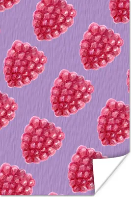 Produktbild von MuchoWow® Poster Himbeeren - Obst - Violett 80x120 cm - Papierdruck