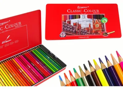 Produktbild von Leantoys Set mit 72 Künstlerkreiden, Metallhalter