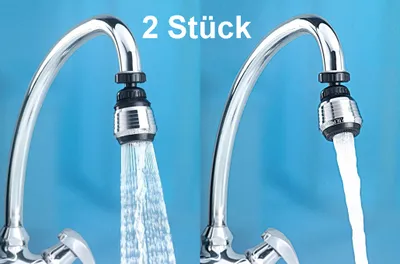 Produktbild von GKA 2 Stück Wassersparer Wasserhahn Aufsatz Brausekopf Strahlregler Schwenkbrause schwenkbar