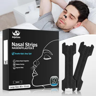 Obrázek produktu pro Nosní náplasti AnjoCare 50 kusů - silné nosní pásky proti chrápání a ucpání nosu