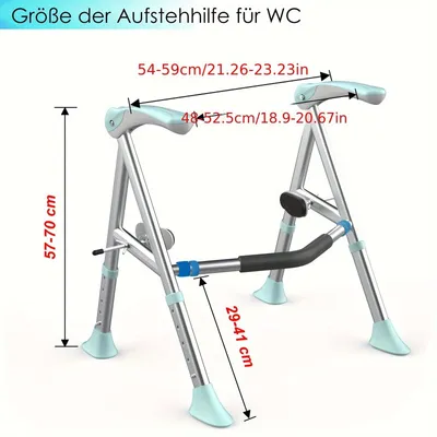 Produktbild von Toilettenhocker - WC-Erhöhung - Toilettensitzverlängerung - WC-Sitzverlängerung - Badezimmerstütze - Verstellbare Höhe